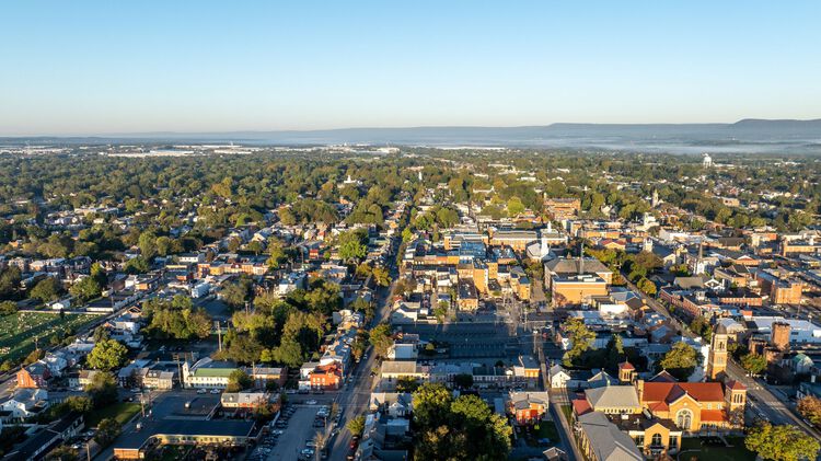 Aerial view of Carlisle, PA